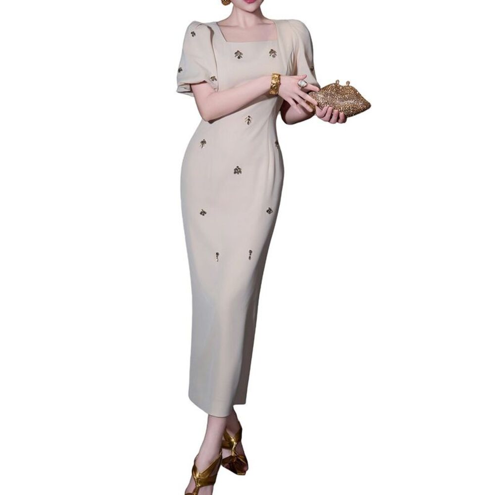 Burryco Womens  Short Sleeve Maxi Dress
